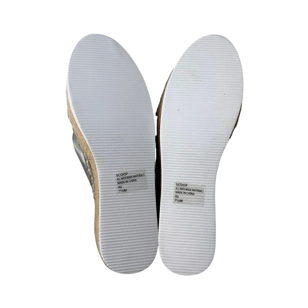 Charles‎ by Charles David Silver Metallic Platform Espadrille Sandals 7.5M NWB
